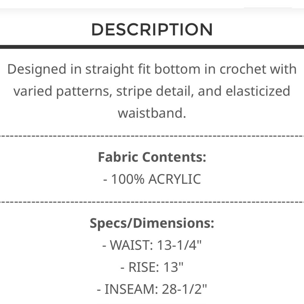 BPB224-9💙🤍NEW! POL preppy+ sassy Blue and Cream Crochet straight leg Pants wow - Picture 5 of 6